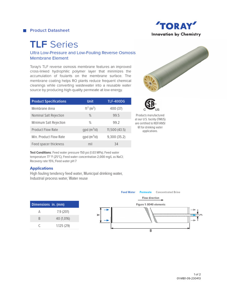 TorayRO TLF-400DG | PDF