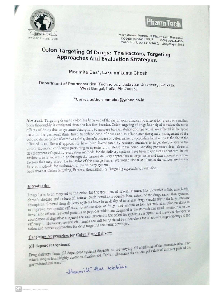 Colon Targeting | PDF