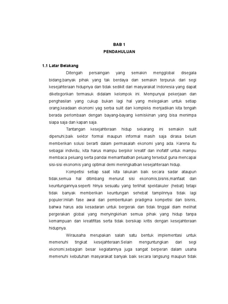 Proposal Skripsi Studi Kelayakan Bisnis