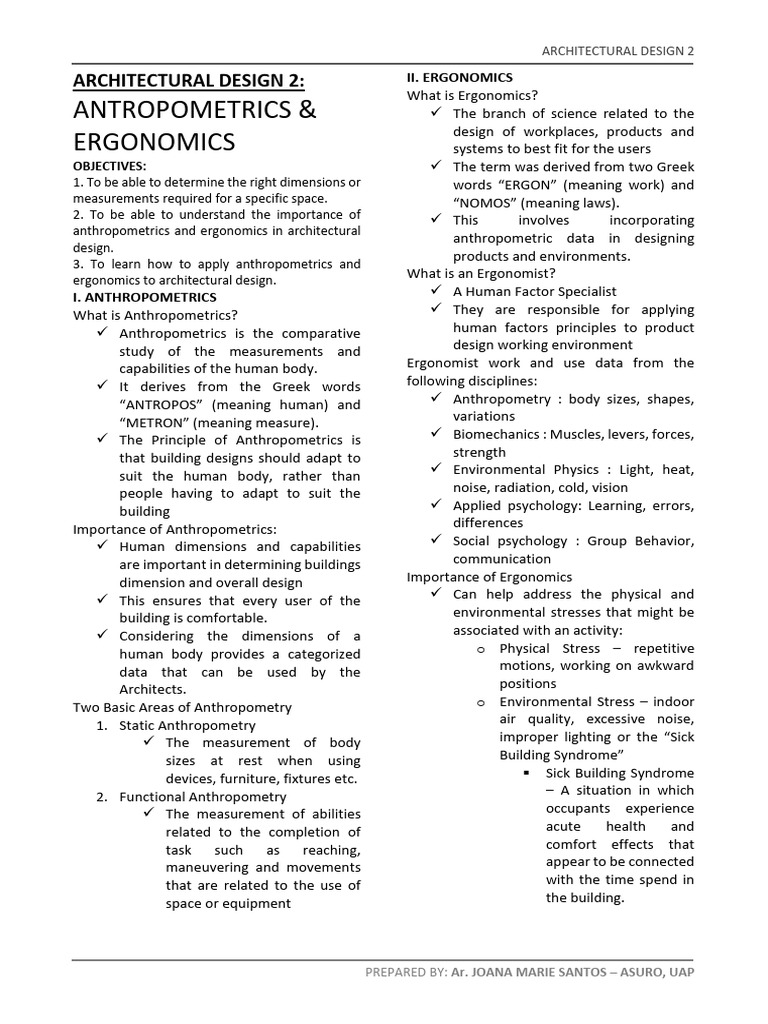 01 Athropometrics-Ergonomics. | PDF | Human Factors And Ergonomics ...