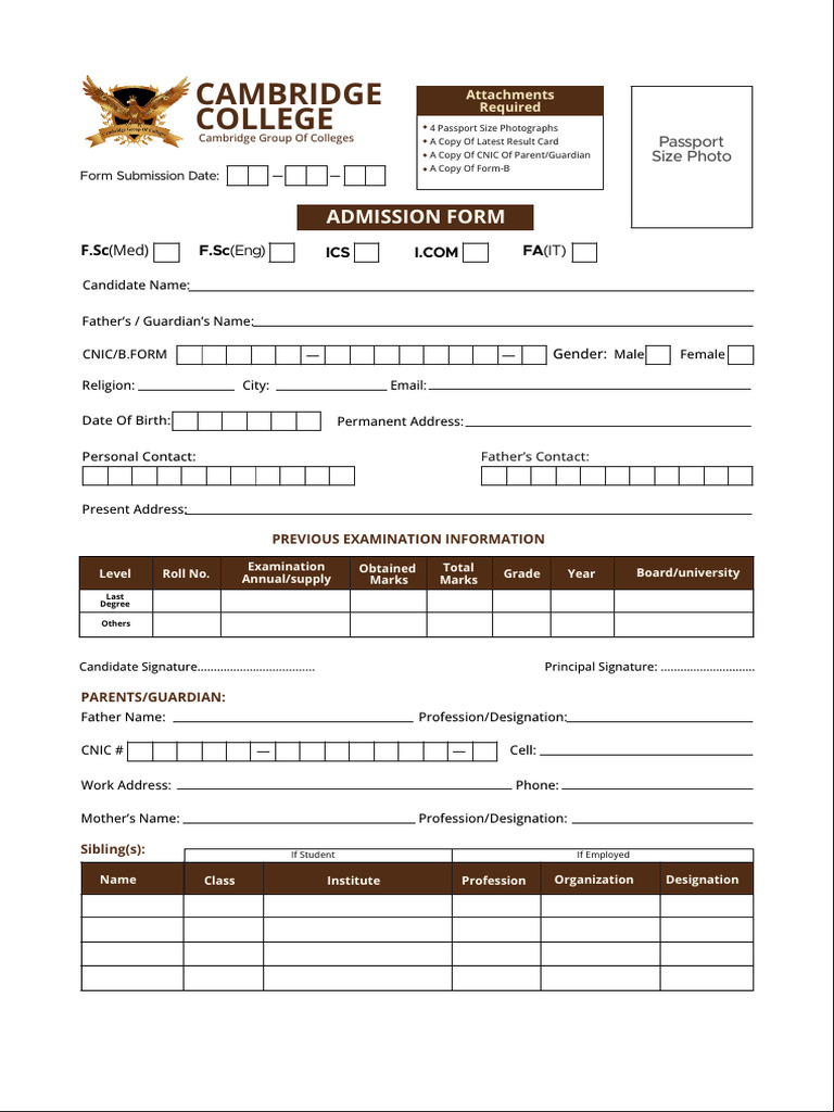 Admission_Form_Cambridge_Colleges | PDF