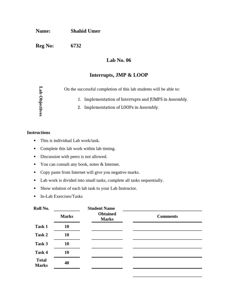 Lab-6 (Shahid Umer 6732) | PDF
