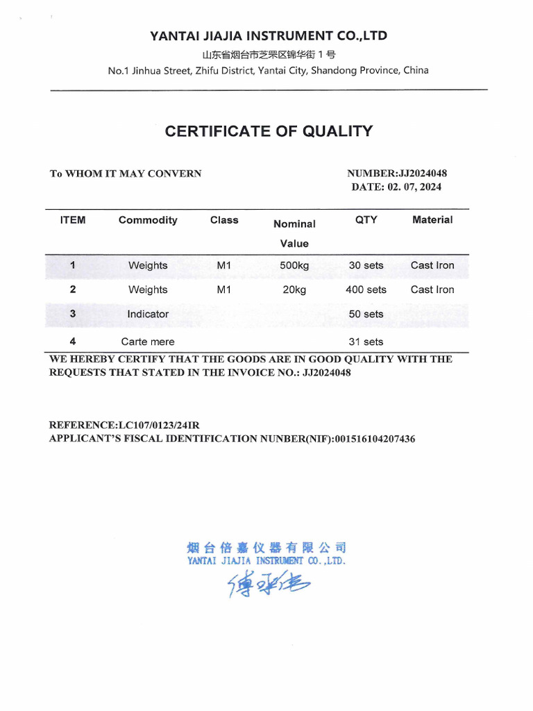 Certif. Quality | PDF