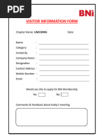 BNI Member Bio and Gains Worksheet | PDF | Knowledge | Cognitive Science