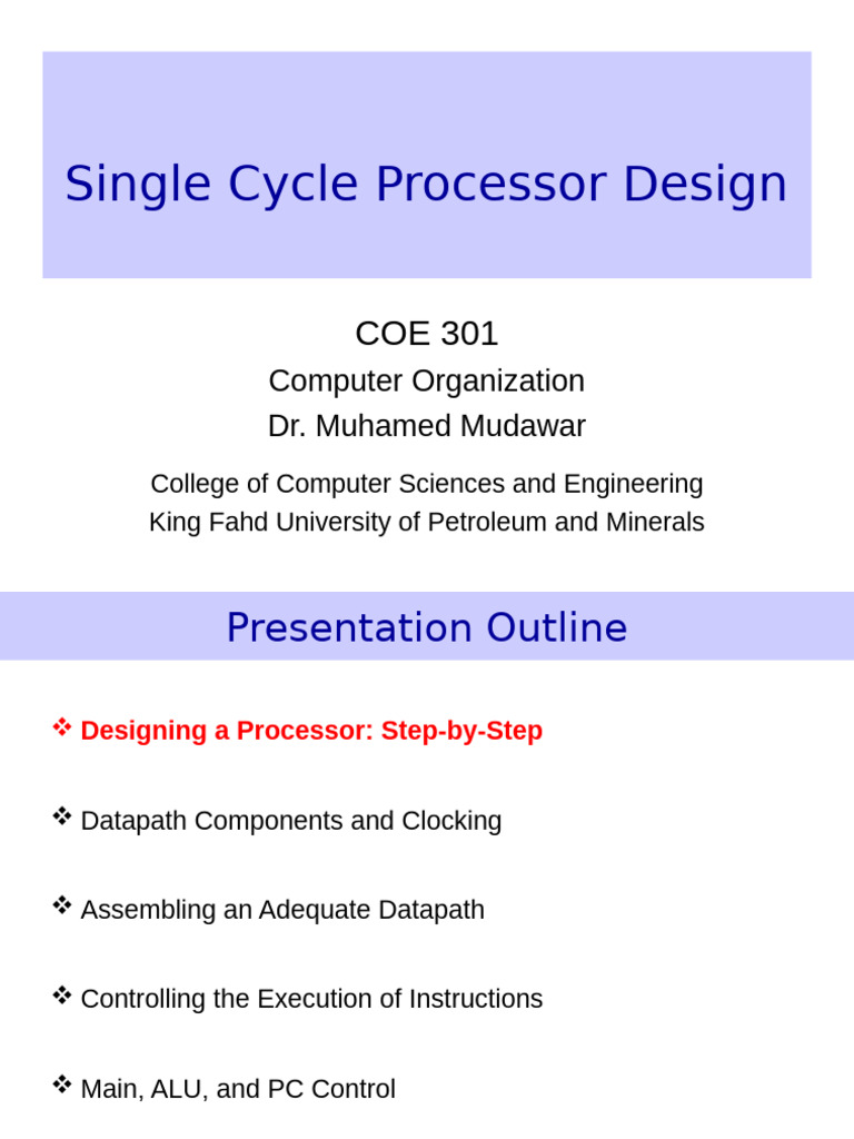 11 6e MIPS CH 3 Part 1 Single Cycle Processor | PDF