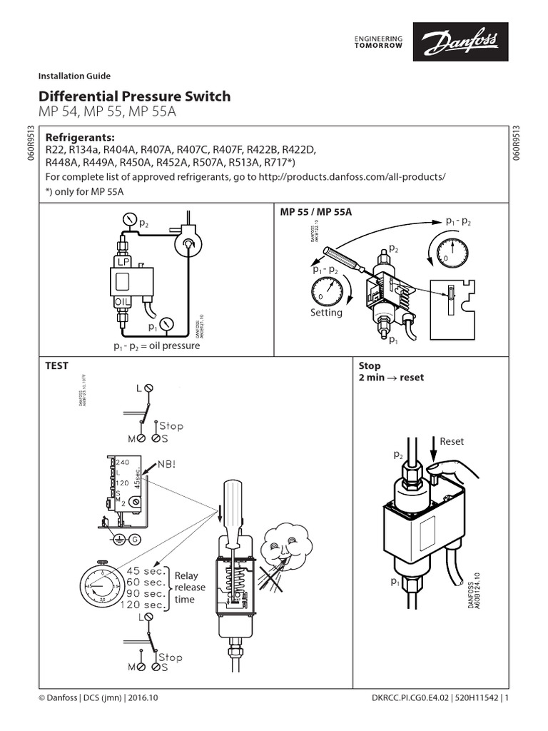 MP 54, MP 55, MP 55A: Differential Pressure Switch | PDF