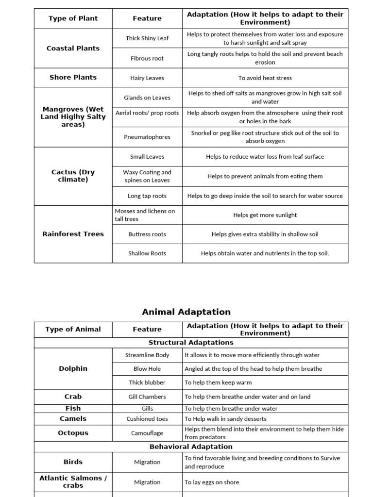 Adaptation in Plants and Animals | PDF