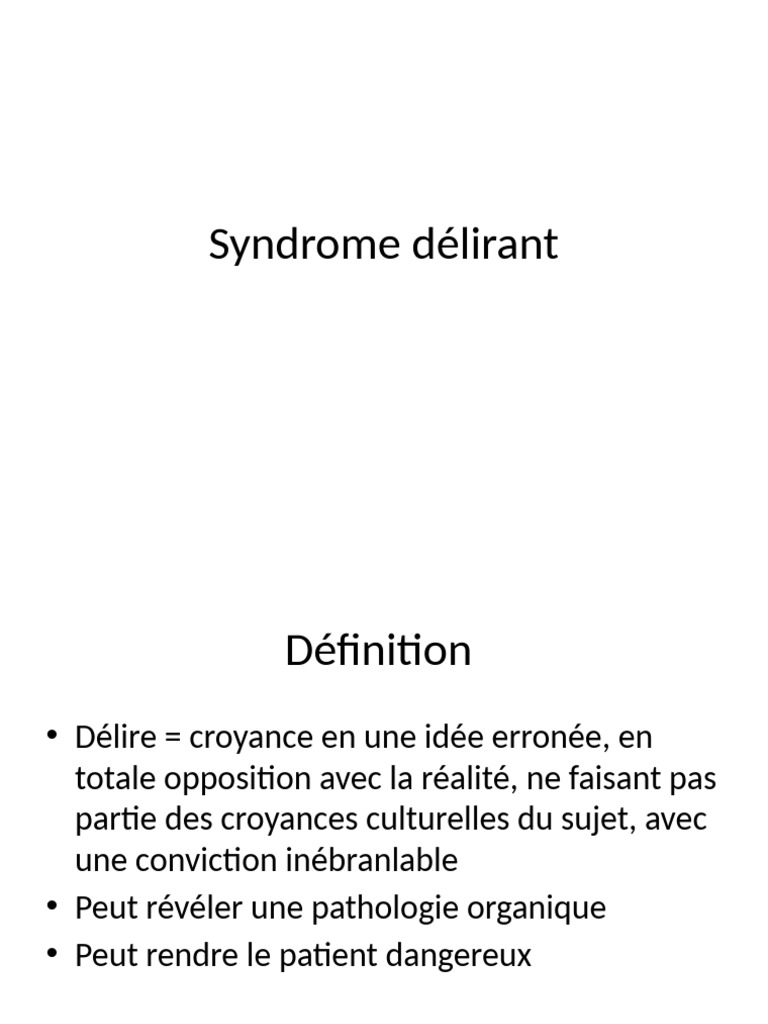 Syndrome Délirant | PDF