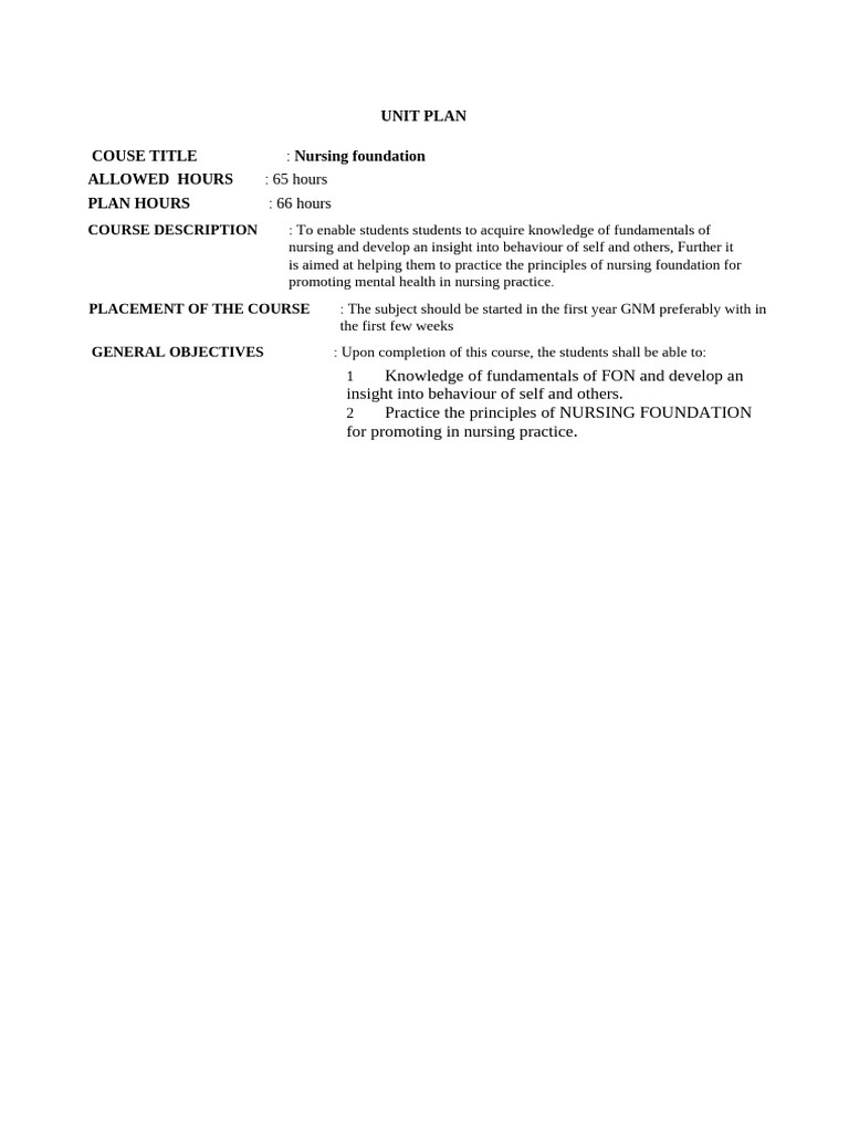 Unit Plan Fon | PDF