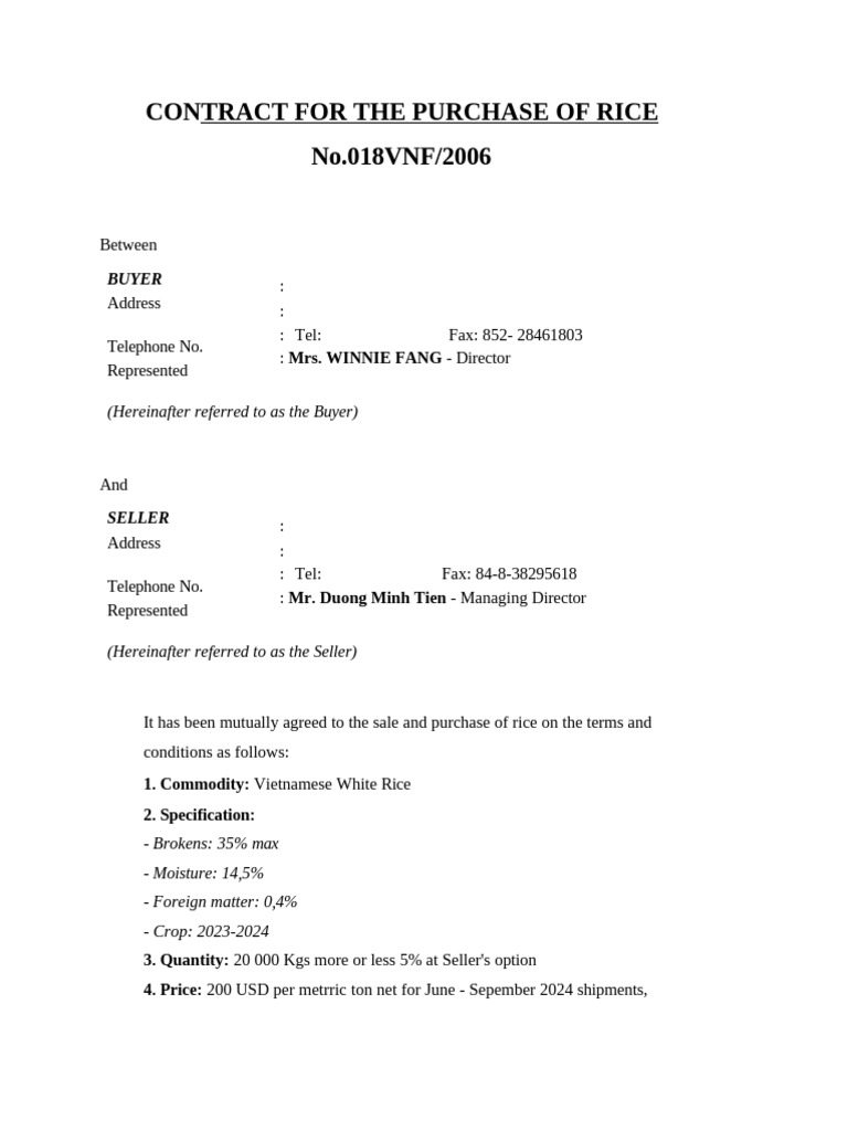 Commercial Contract Pdf