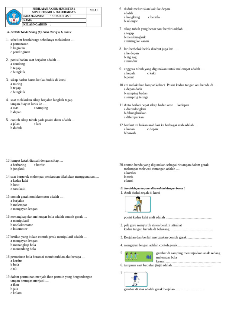 Persiapan PAS Kelas 2 SD: Kumpulan Soal Tematik Semester 1