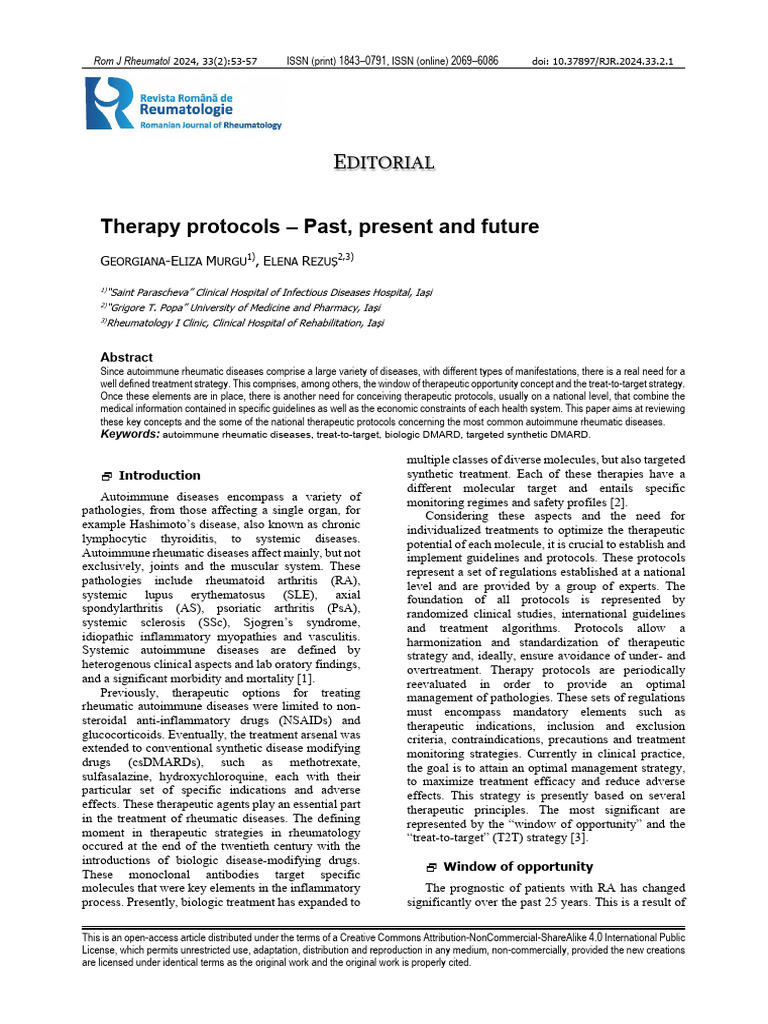 Therapy protocols past present and future doi 10 37897 rjr 2024