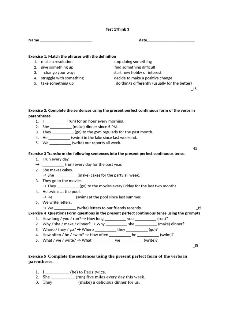 Think 3 Grammar | PDF