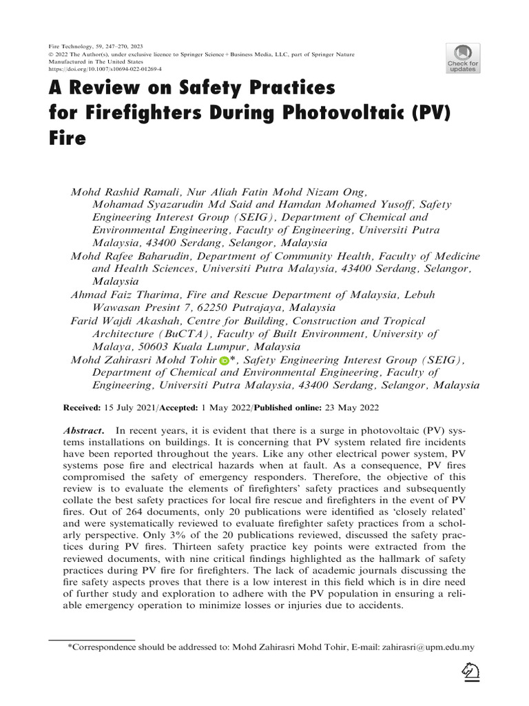PV FIRE s10694-022-01269-4 | PDF