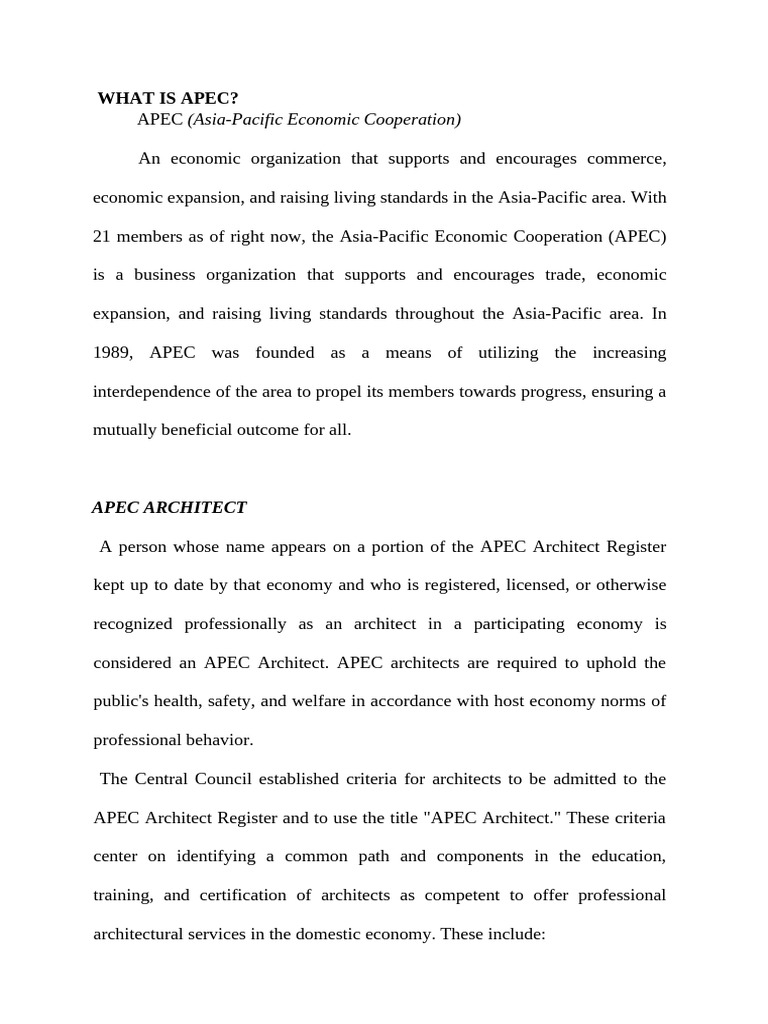 APEC | PDF
