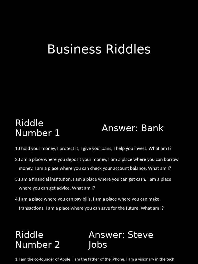 002 Business Riddles | PDF | Debt | Interest