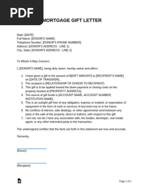 Mortgage-Gift-Letter