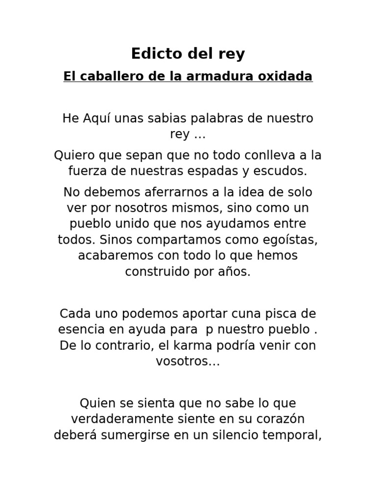 Edicto Del Rey | PDF