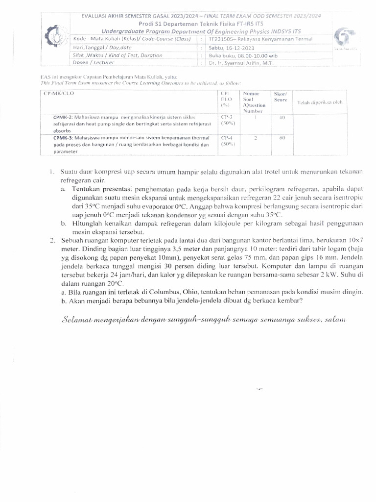EAS Semester 5 23-24 | PDF