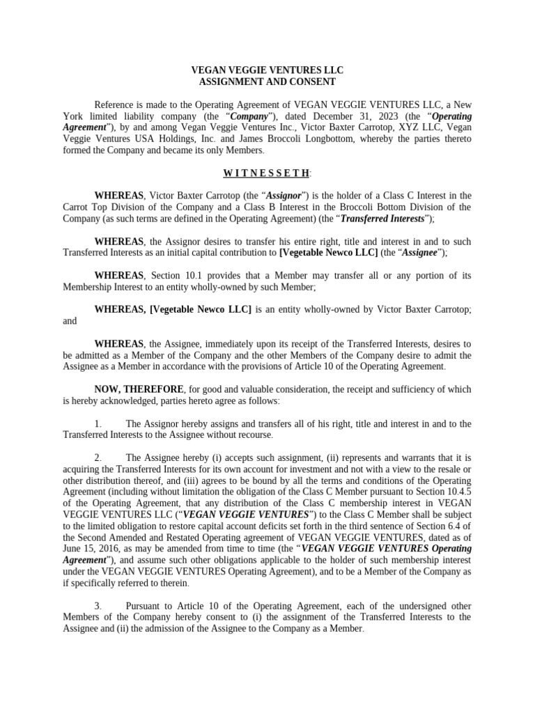 SAMPLE - Assignment of LLC Interest | PDF | Assignment (Law) | Finance ...