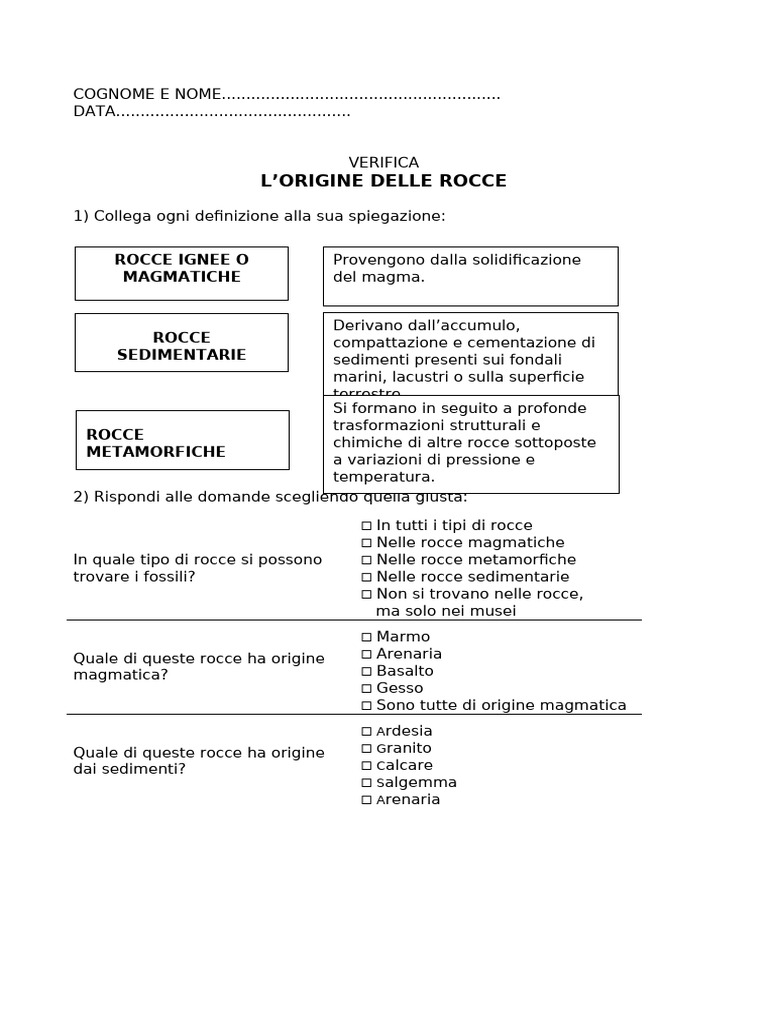 Schede Didattiche Gratuite su Rocce e Minerali | Storyboard That, image size:768x1024