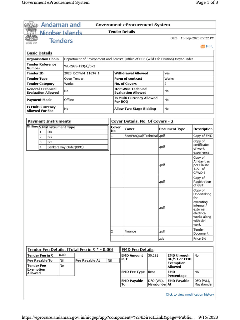 Tender Id | PDF