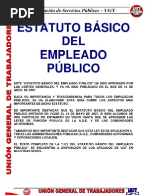 Resumen Estatuto Basico Del Empleado Publico Derecho Laboral