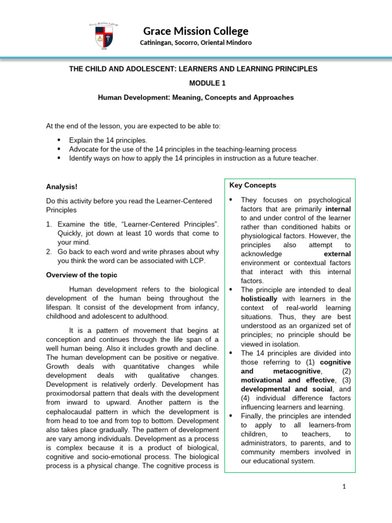 Child And Adolescent Module 1 Pdf