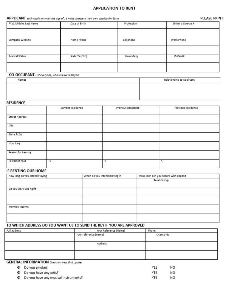 Rental Applicant New | PDF