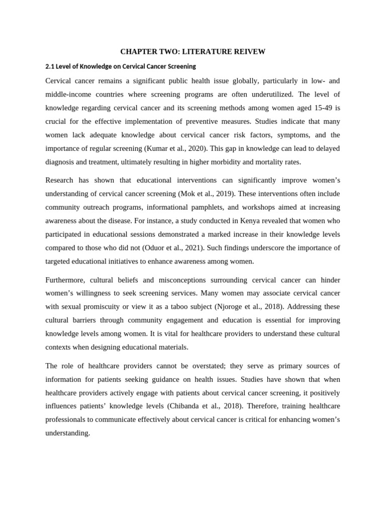 Chapter two pdf cervical cancer social science