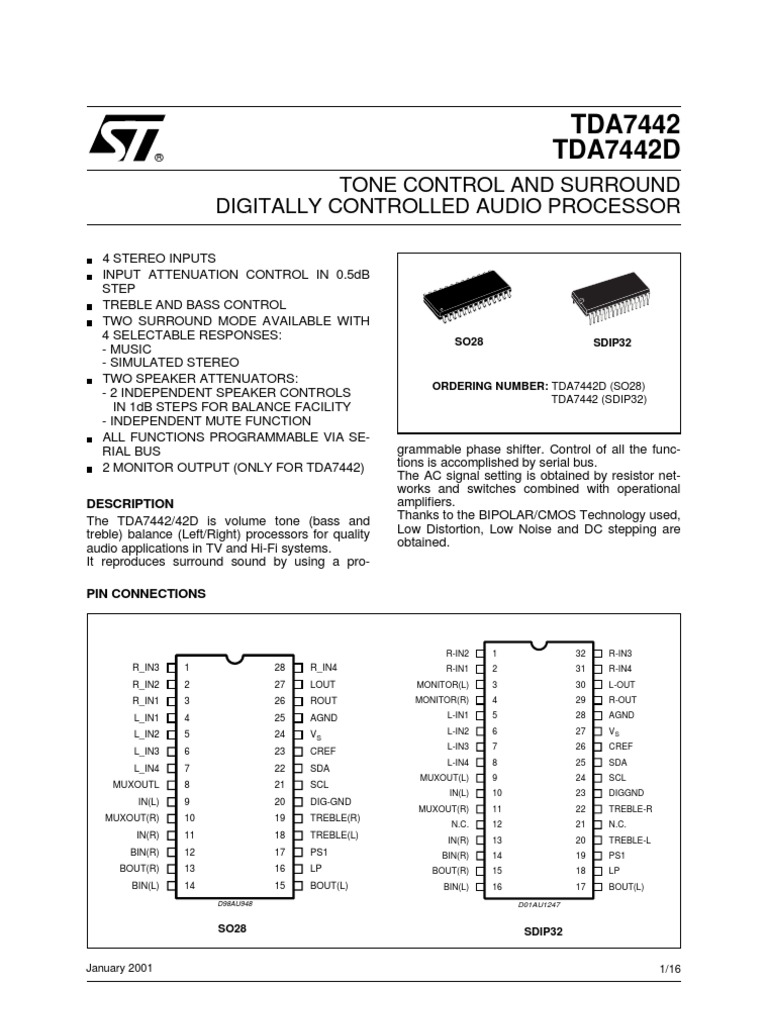 TDA7442 | PDF | Amplifier | Transmission Control Protocol