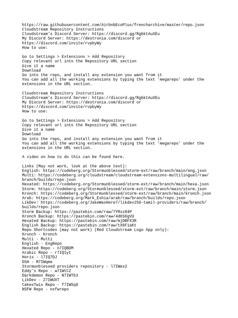 Repo Cloudstream | PDF