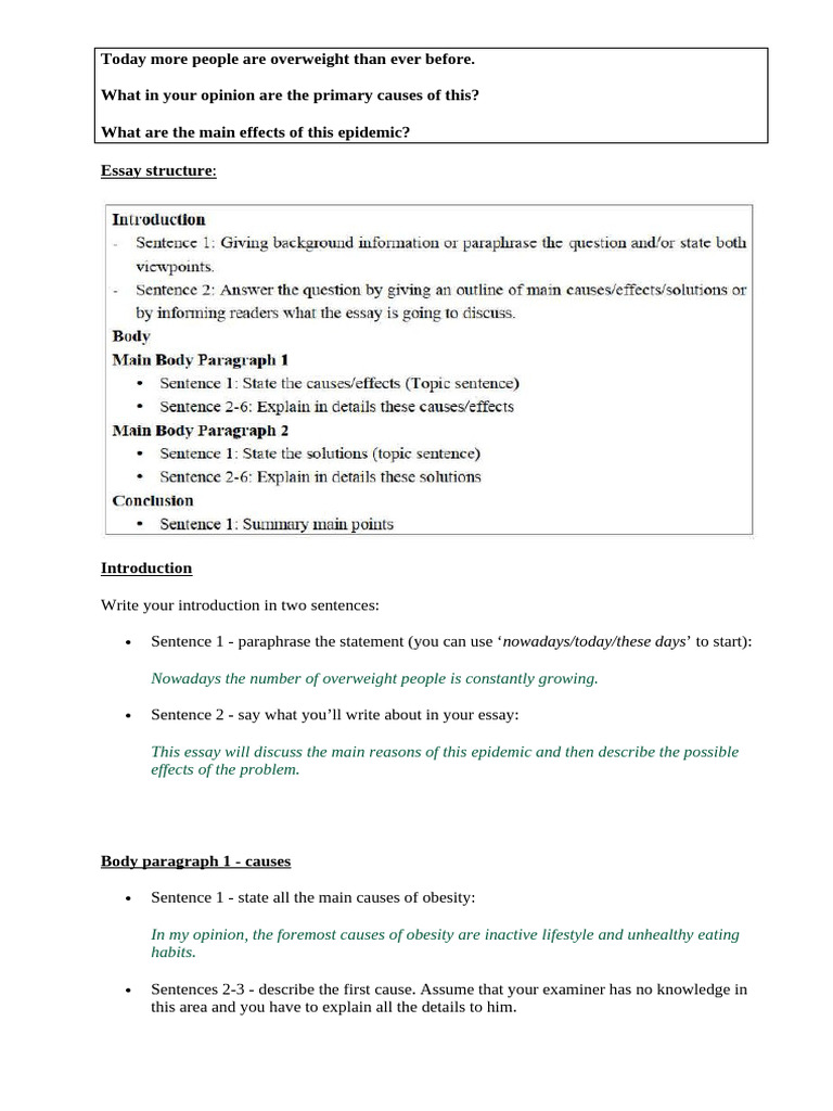 Cause and Effect Essay | PDF