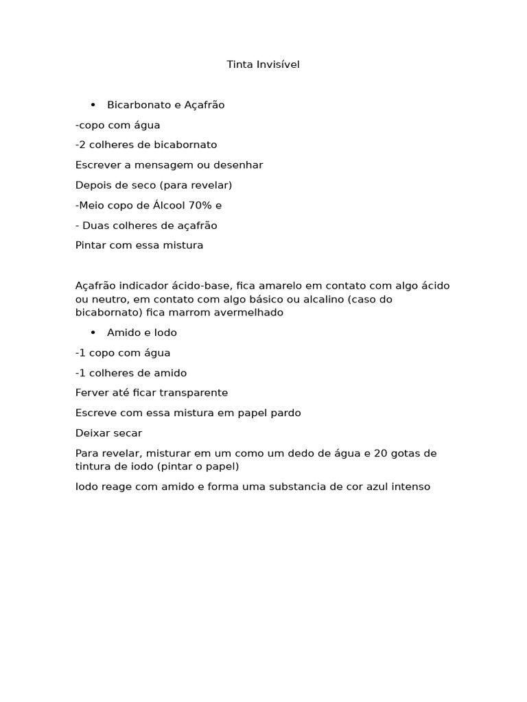 Tinta Invisível Pdf