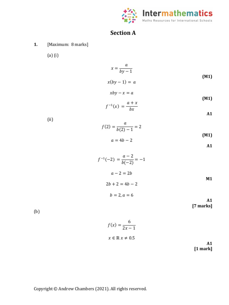 Test Functions SL Aa MS | PDF
