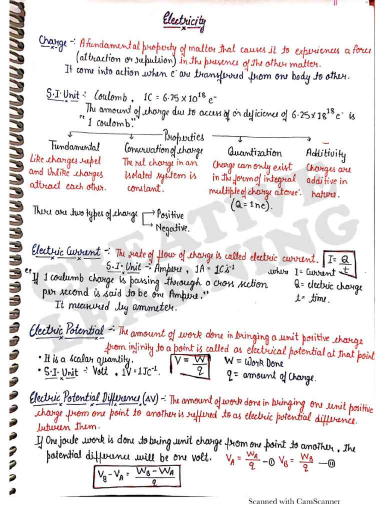 Chapter 12 - Electricity | PDF