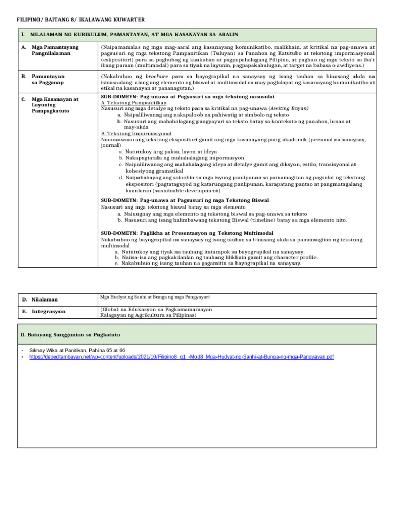 Filipino 7 Session 7B Lesson Exemplar | PDF