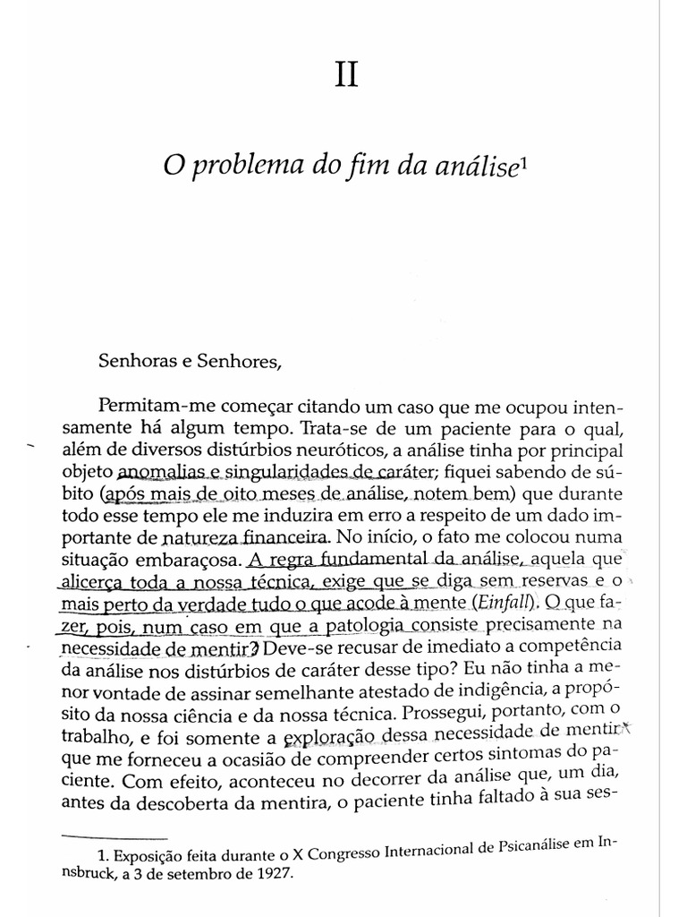Problema Do Fim Da Análise - Ferenczi | PDF