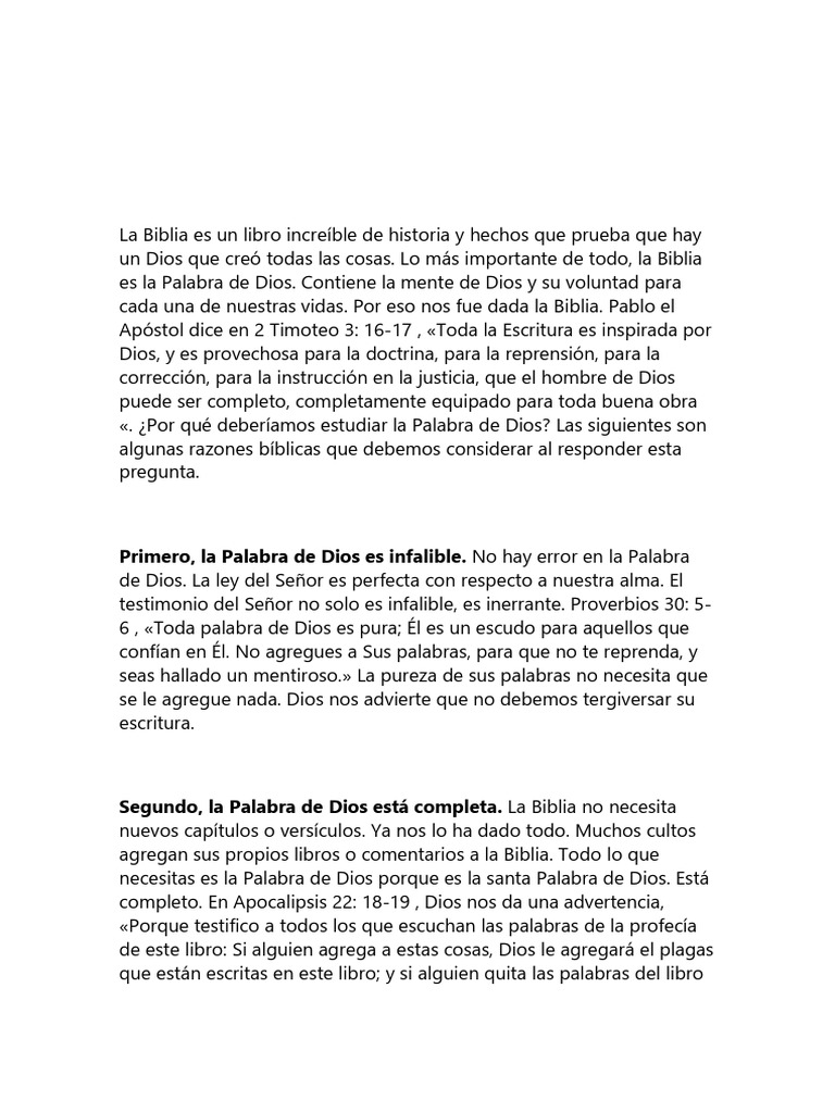 5 Razones Por Las Que Debemos Estudiar La Palabra de Dios | PDF