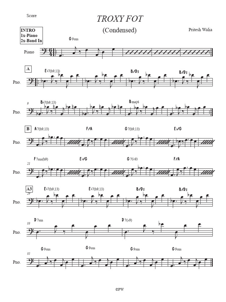 TROXY FOT (Condensed) - Score | PDF