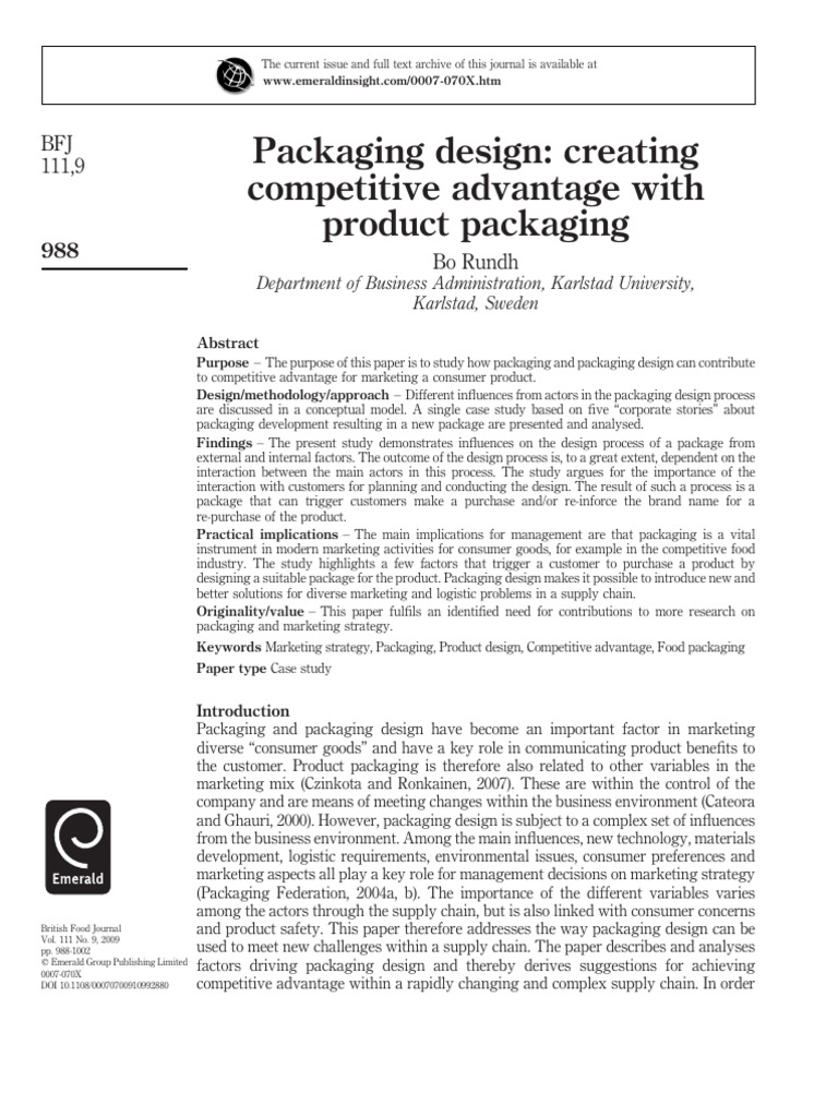 Packaging Design: Creating Competitive Advantage With Product Packaging ...