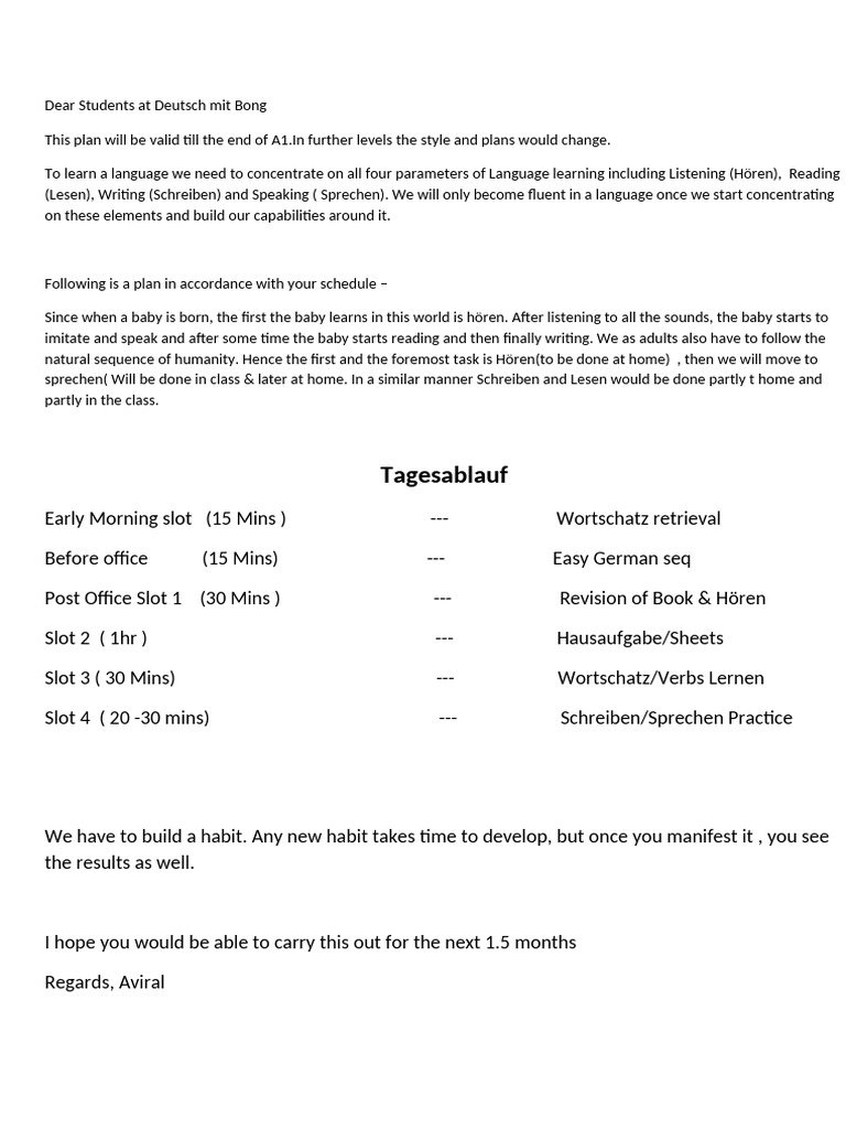 Class Plan | PDF