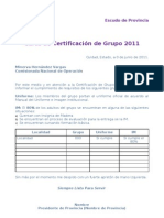 Certificacion Carta de Certificacion 2011 Provincia AAA
