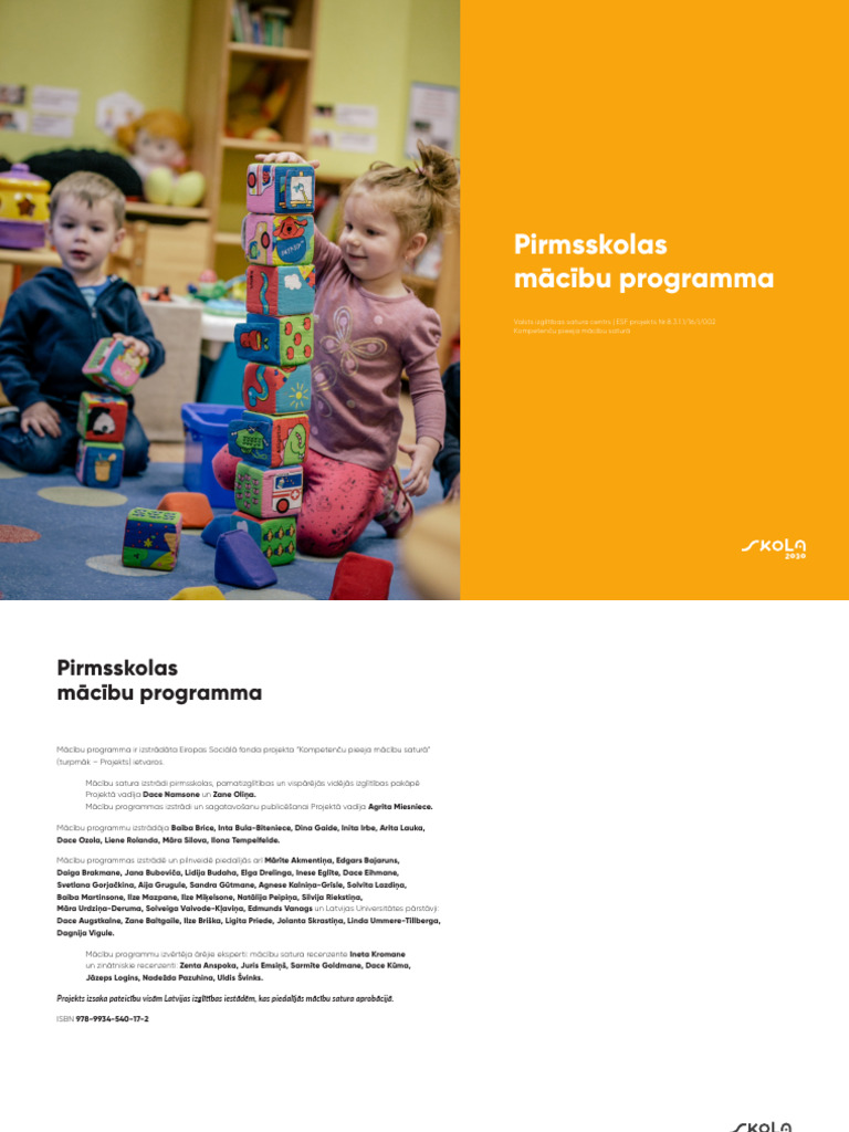 1 Pirmsskolas Macibu Programma | PDF
