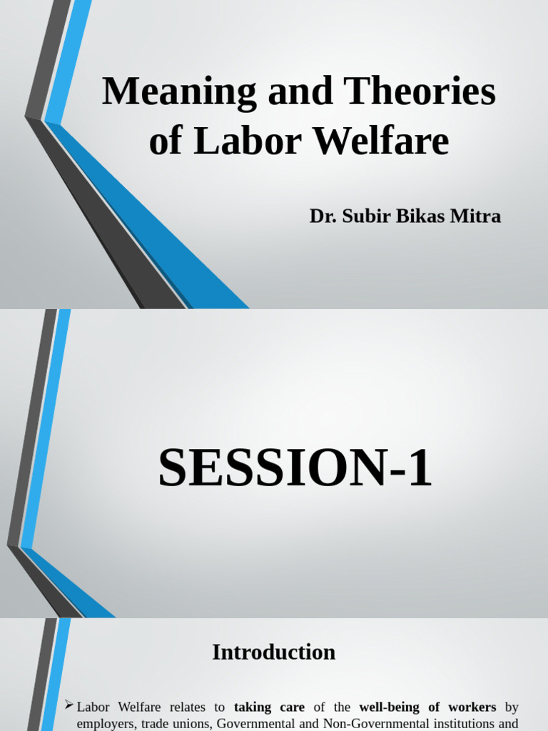 Session 1 - Labor Welfare Theory | PDF