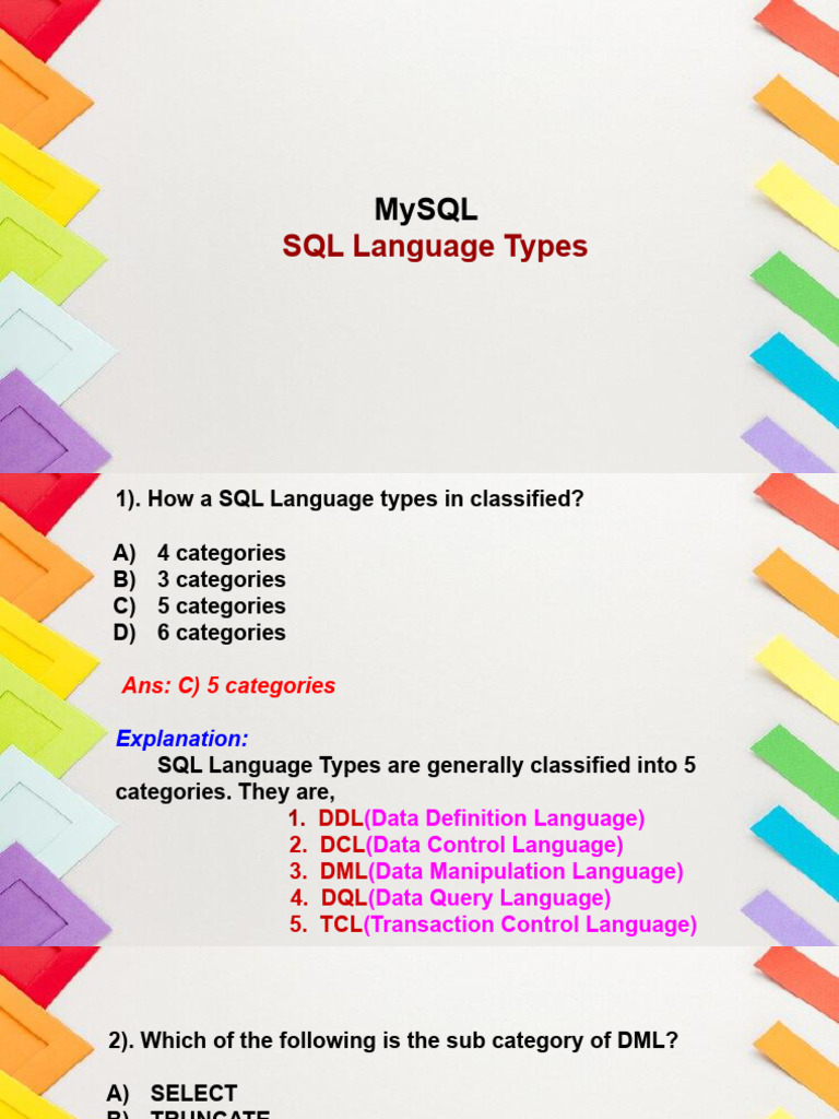 SQL Language Types | PDF