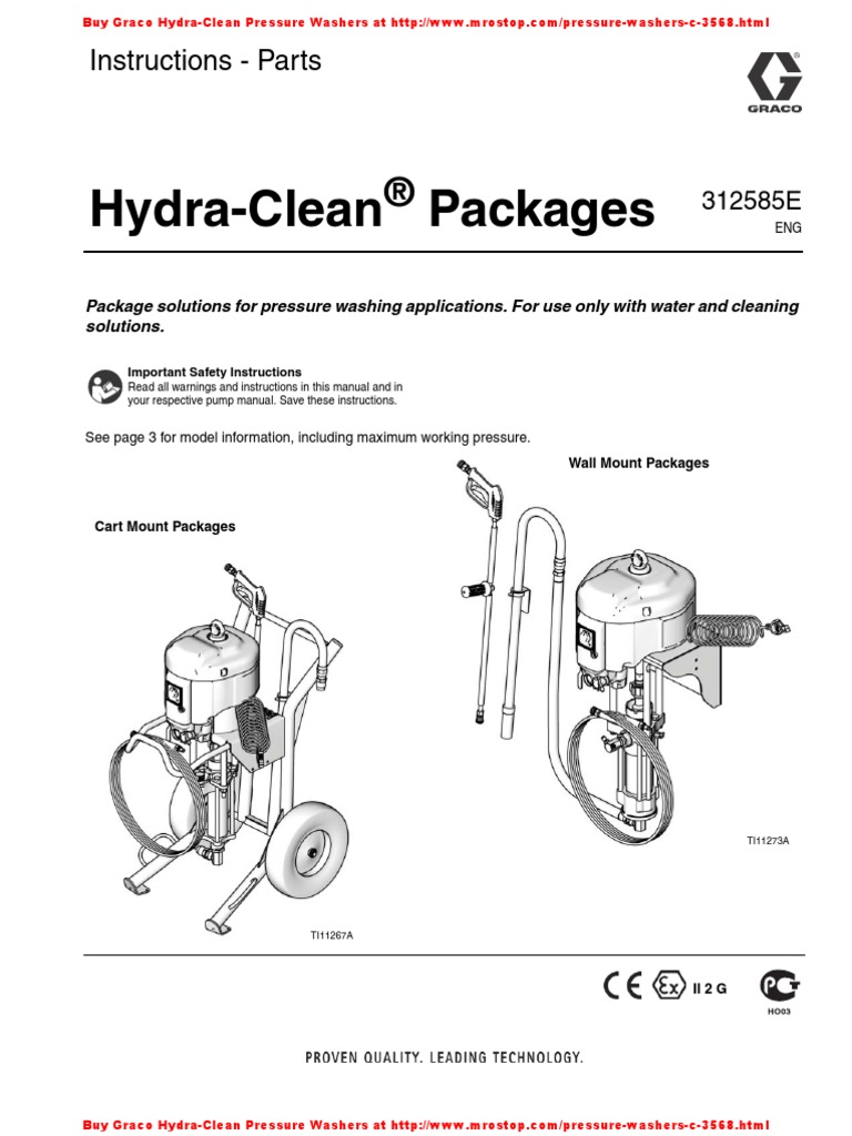 Graco 247549 Hydra Clean Pressure Washer Manual Pump Valve