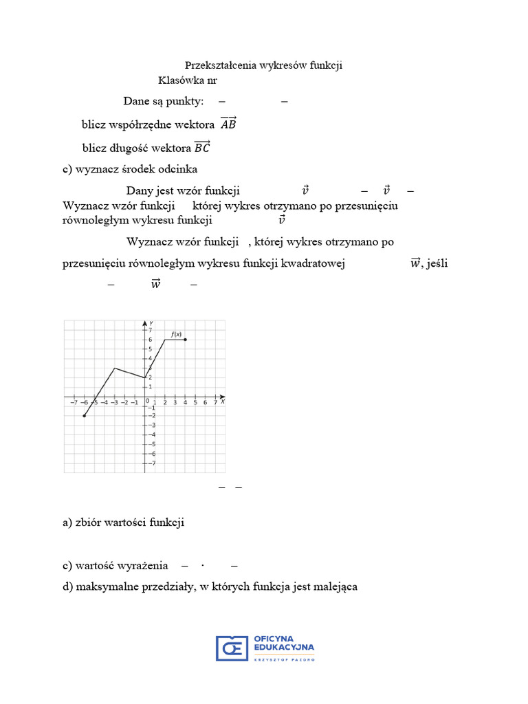2020 3 Klasowka Kl2 Przeksztalcenia Wykresow ZP B Wer1 2 | PDF