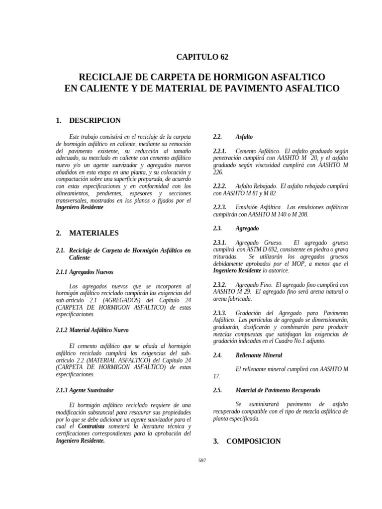 CAP 62 - Reciclaje de Carp.H.Asf - Encaliente Etc. | PDF