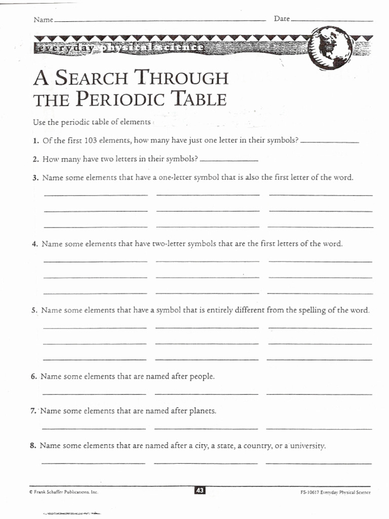 A Search Through The Periodic Table | PDF